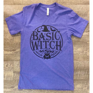 Women's Bella + Canvas Basic Witch T-shirt Purple,‎ Size Large, New